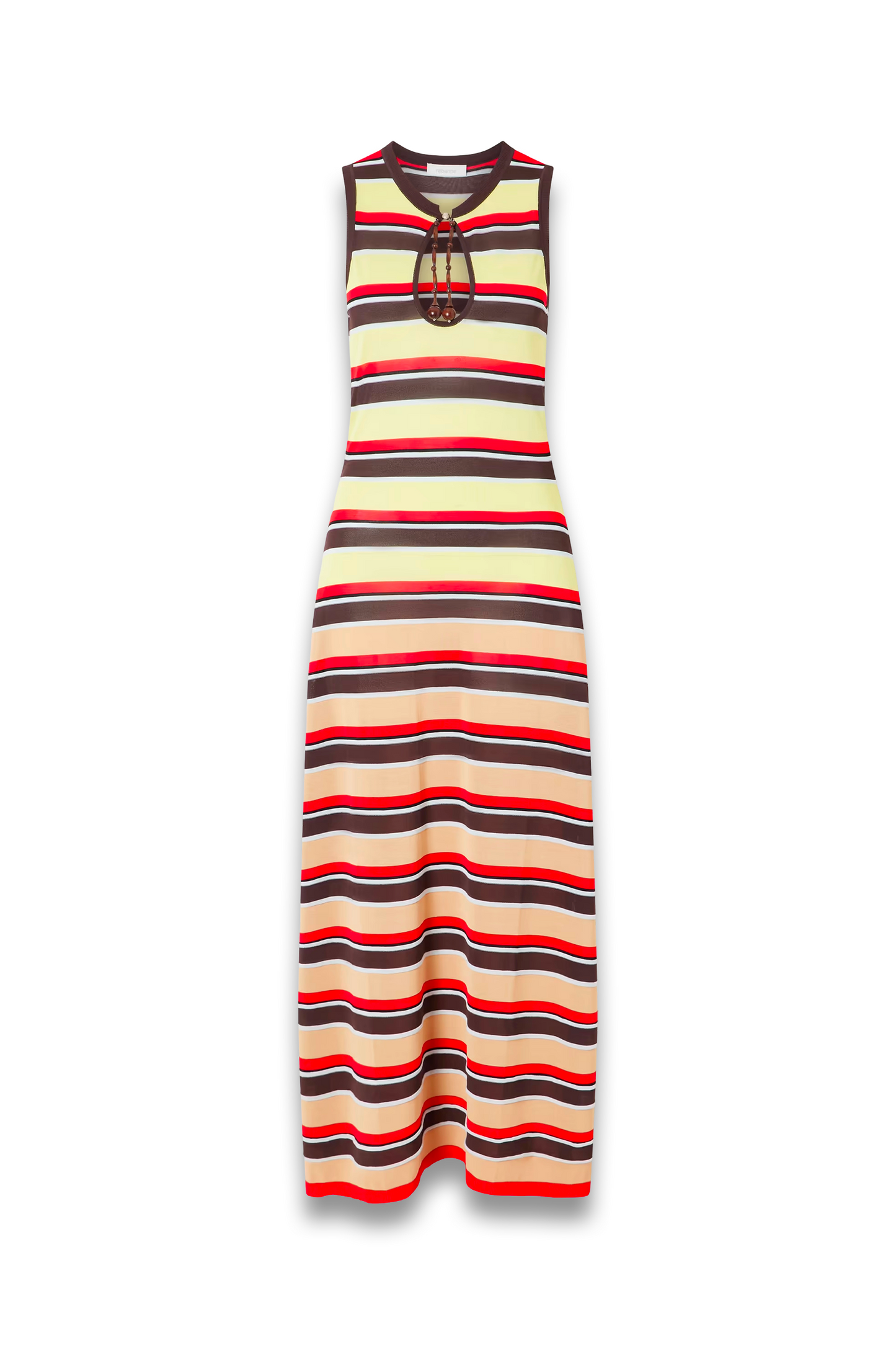 Bead-embellished Striped Knitted Maxi Dress