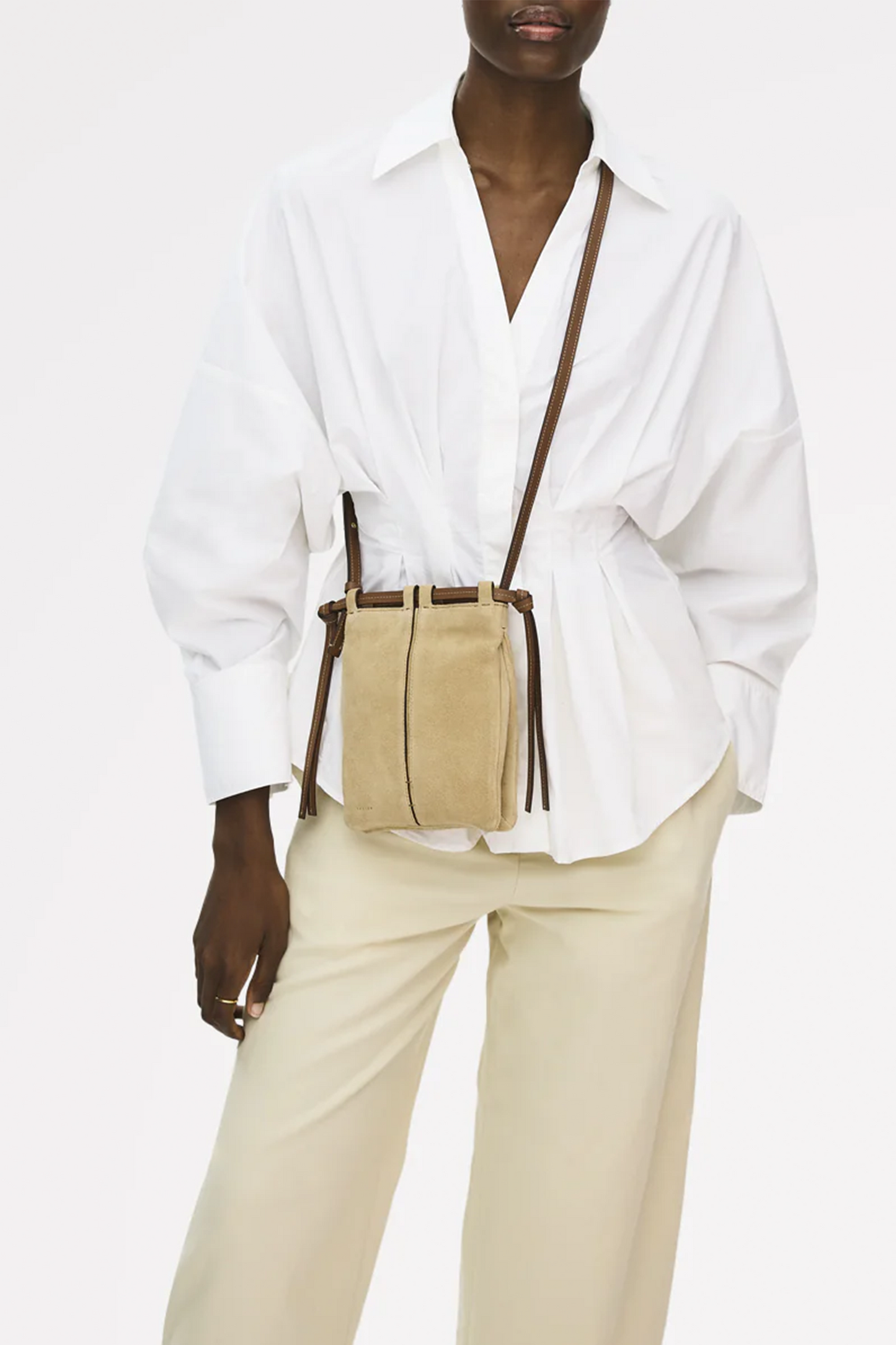 The Connaught Crossbody Bag in Suede