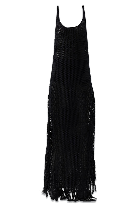 Crochet-knit Organic-cotton Maxi Dress