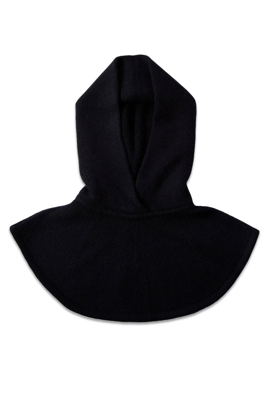 Navy Knitted Cashmere Hood