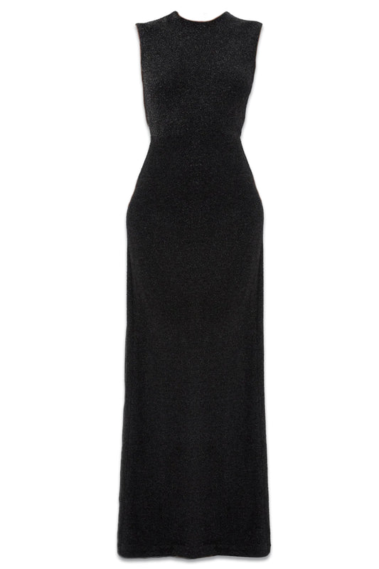Crew-neck Metallic Lurex Maxi Dress