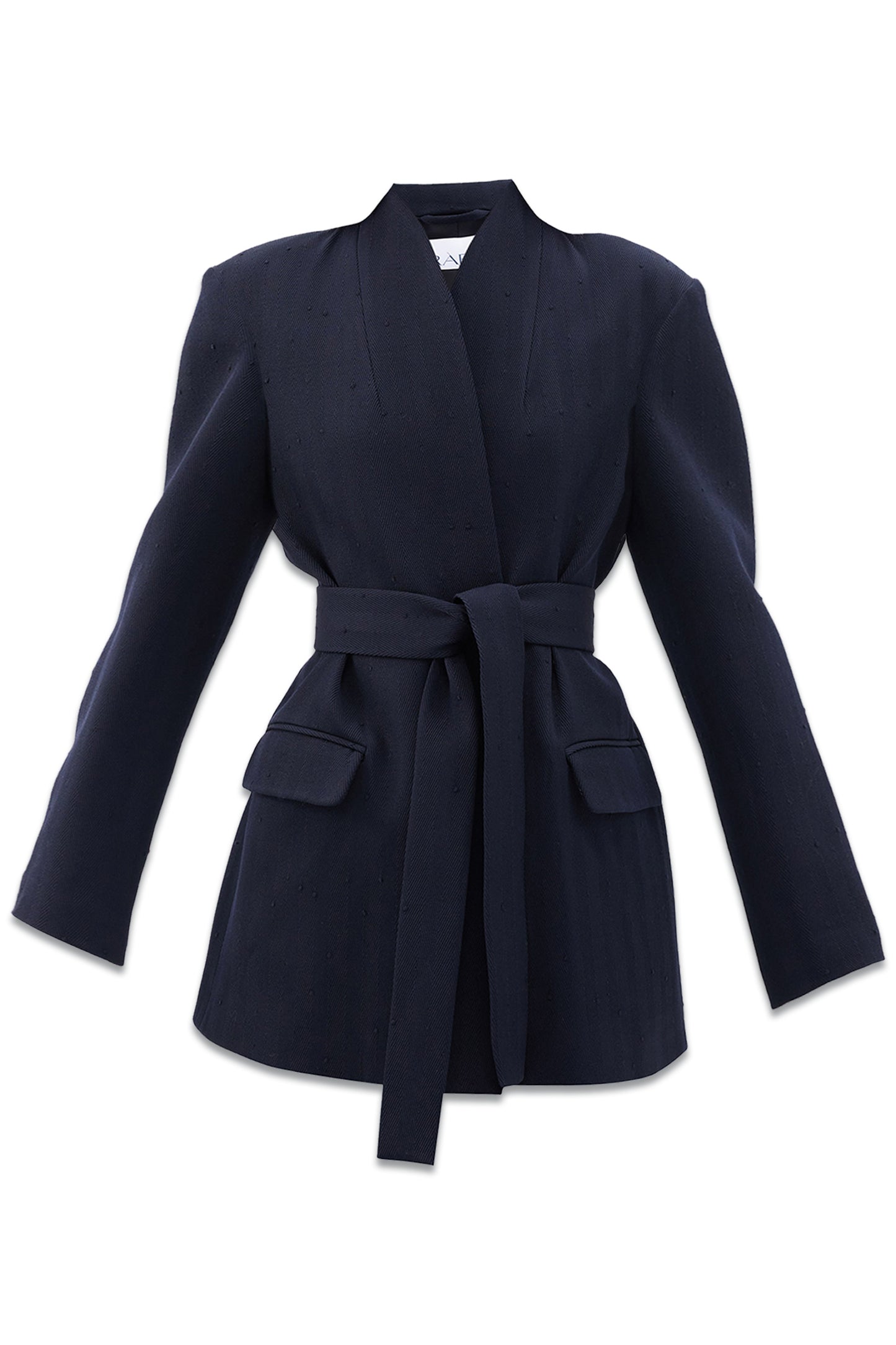 Curved-edge Slubbed Wool-blend Tailored Jacket
