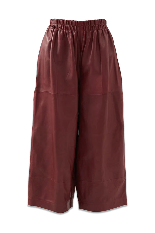 Wide-leg Leather Trousers