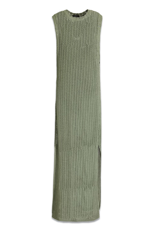 Riley Crochet-Knit Maxi Dress, Green