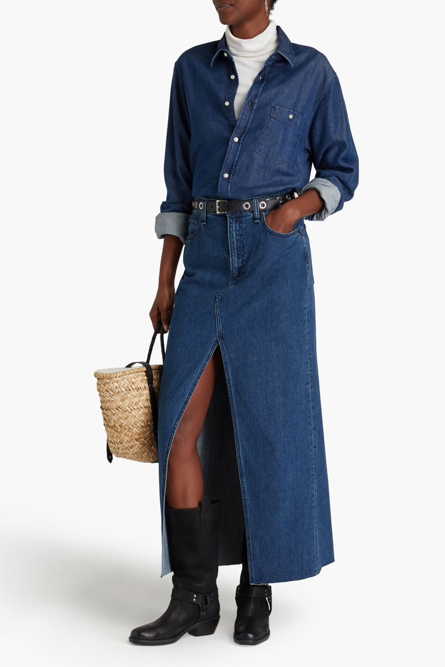 Avery Denim Maxi Skirt