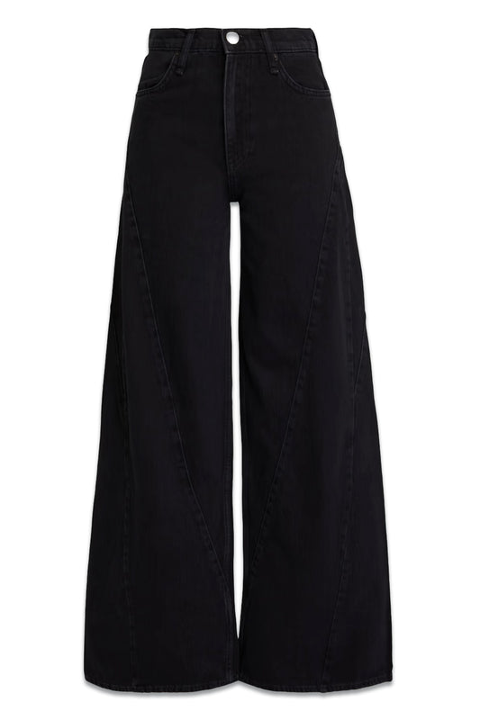 Black High-rise Wide-leg Jeans