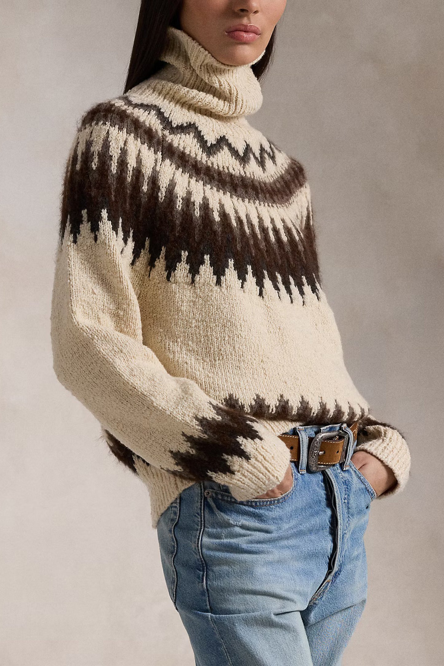 Fair Isle Wool-blend Roll Neck