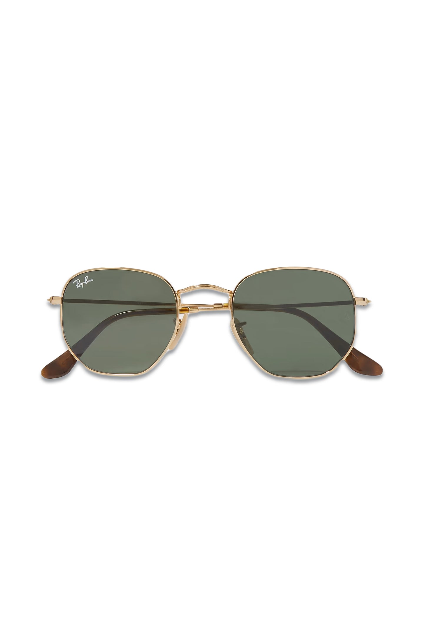 Hexagon-frame Gold-tone Sunglasses