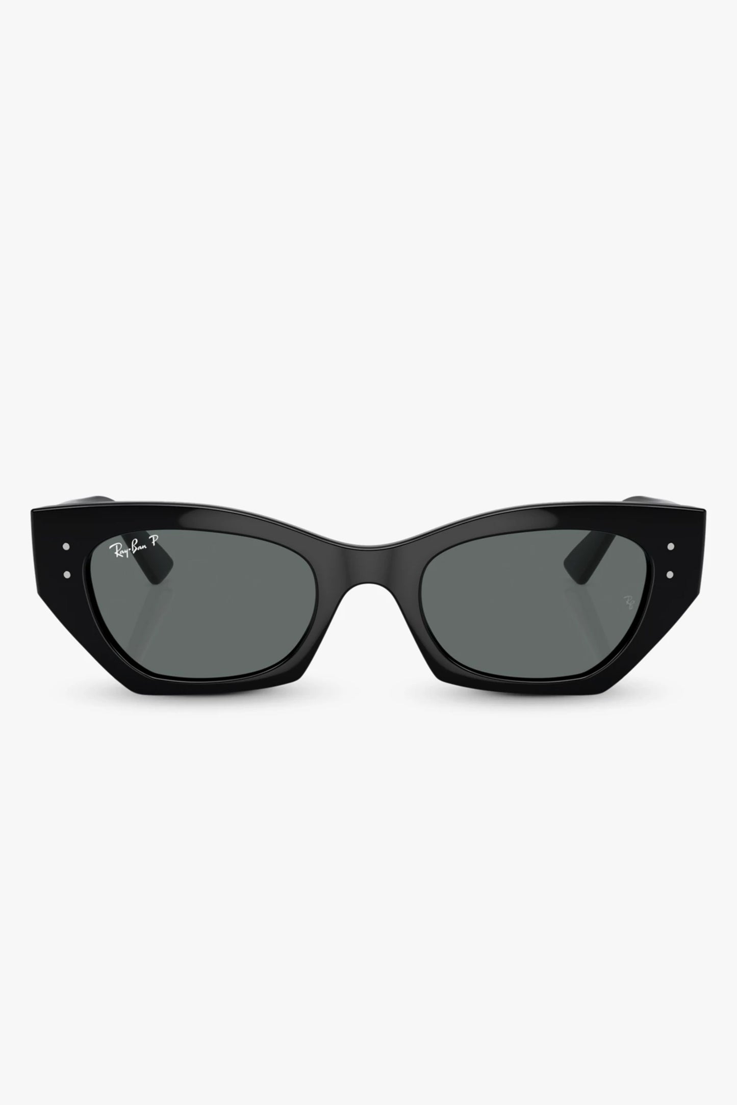 RB4430 Unisex Polarised Rectangular Sunglasses, Black/Grey