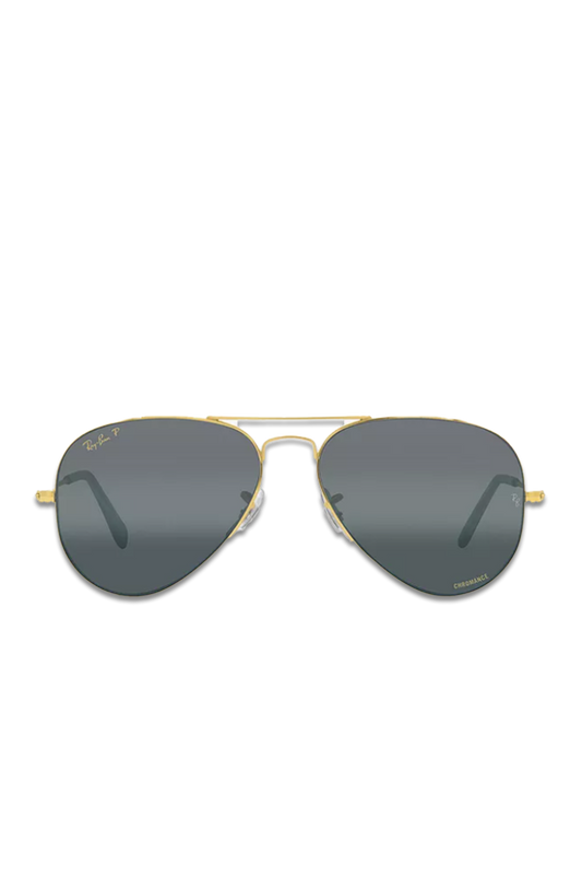 RB3025 Unisex Polarised Aviator Sunglasses, Legend Gold/Blue Grey