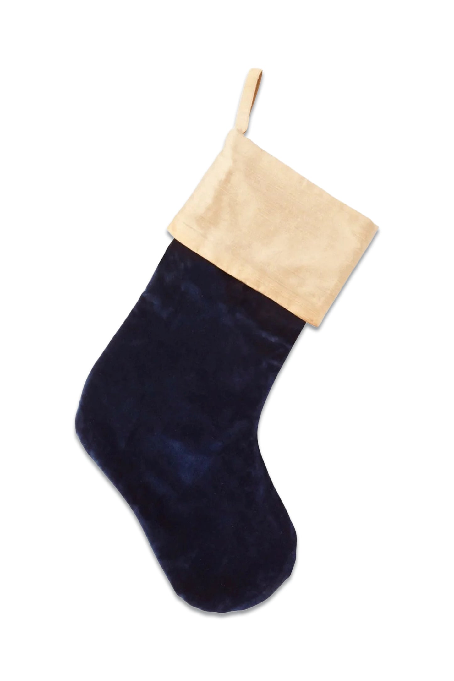 Velvet & Silk Christmas Stocking, Midnight Blue