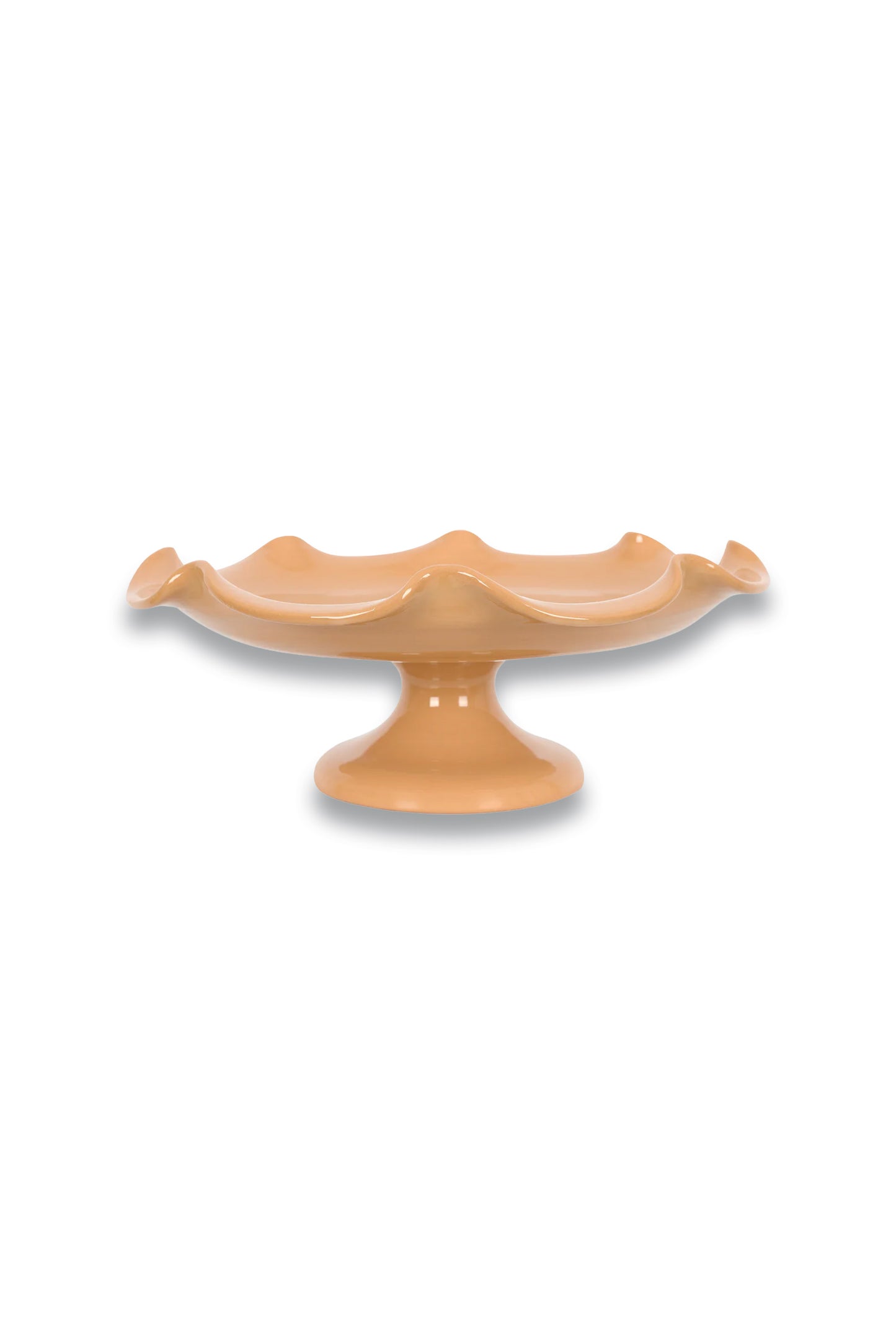 Claudia Wavy Footed Bowl, Terracotta
