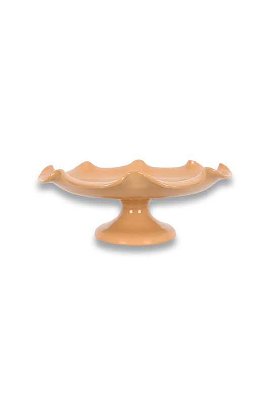 Claudia Wavy Footed Bowl, Terracotta