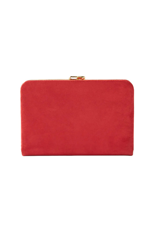 Minaudiere Red Suede Clutch Bag