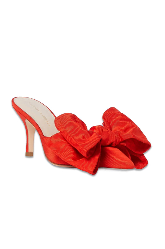 Margot Red Moiré Bow Mule