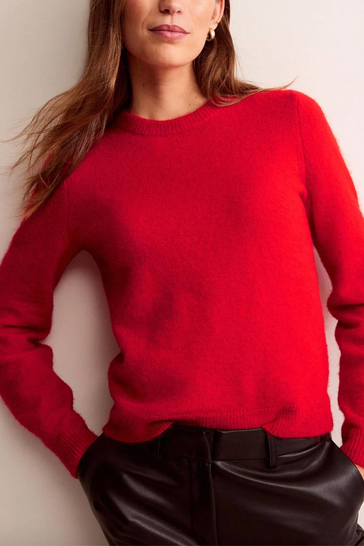 Fluffy Bow Back Jumper Hot Pepper