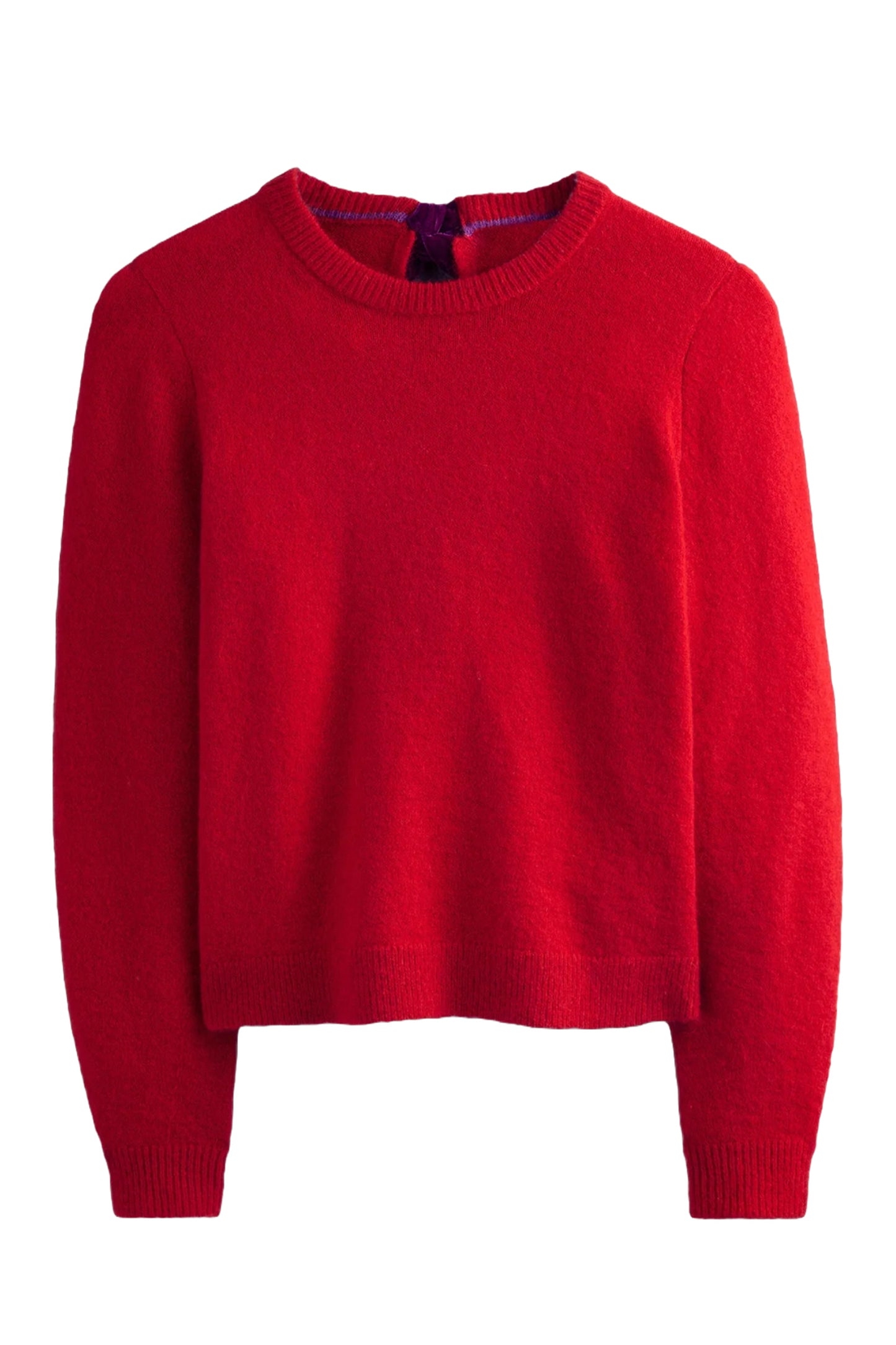 Fluffy Bow Back Jumper Hot Pepper