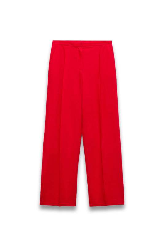 Straight-Fit Linen Suit Trousers