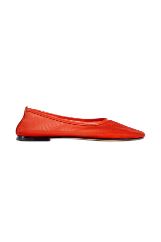Balla Mesh Ballerina Flats in Red