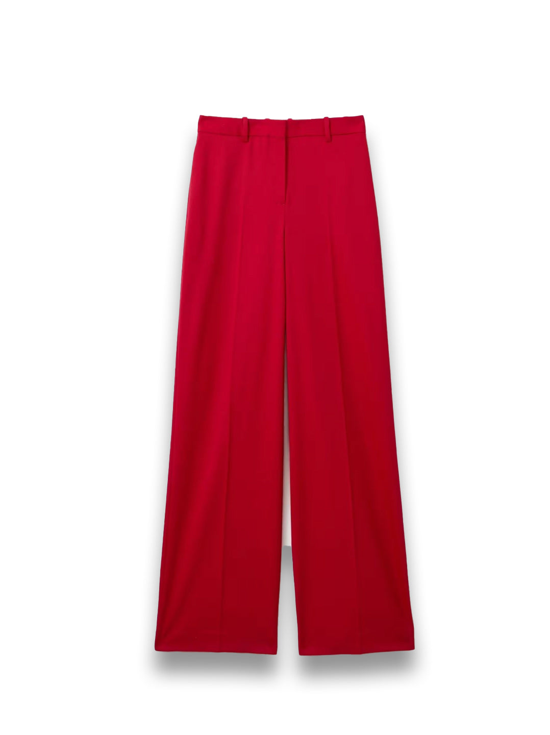 Anna Petite Wool Blend Wide Leg Trousers in Red