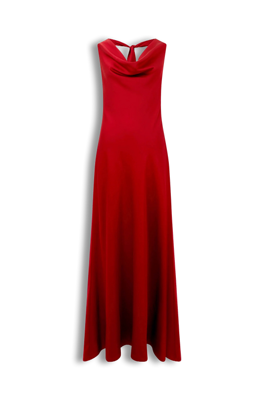 Ennis Eco Satin Halterneck Midi Dress
