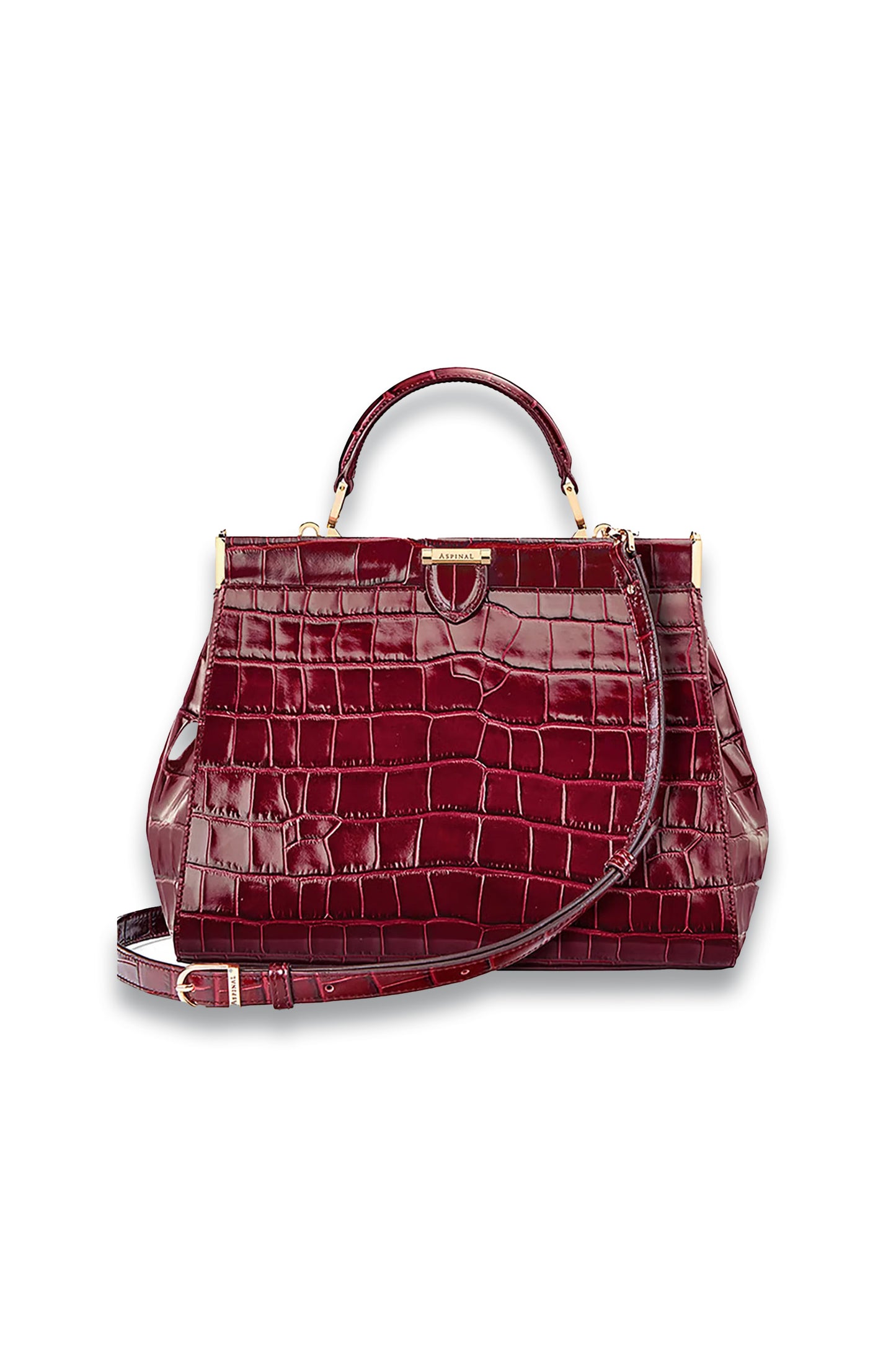 Deep Shine Bordeaux Croc bag