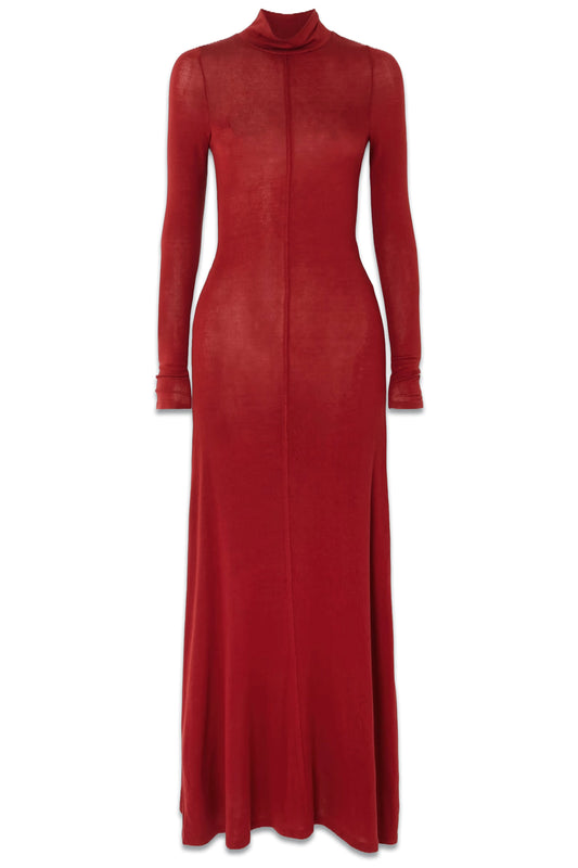 Stretch-wool Turtleneck Maxi Dress