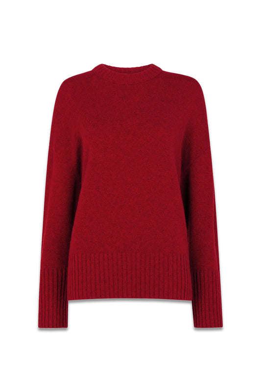 Red Cashmere Crew-neck Knit