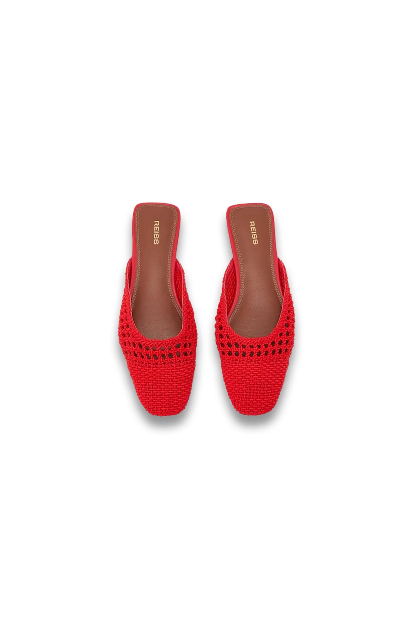 Woven Slip-on Mules in Red