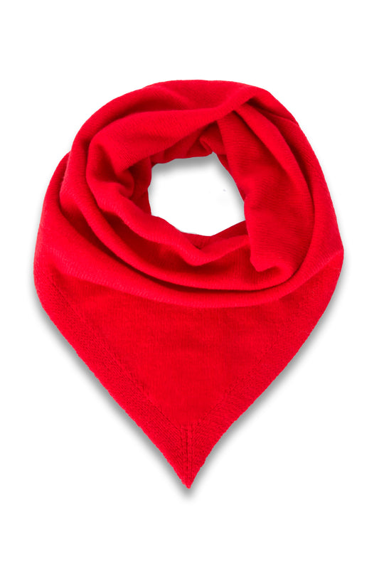 Wool Blend Knit Bandana Scarf, Red
