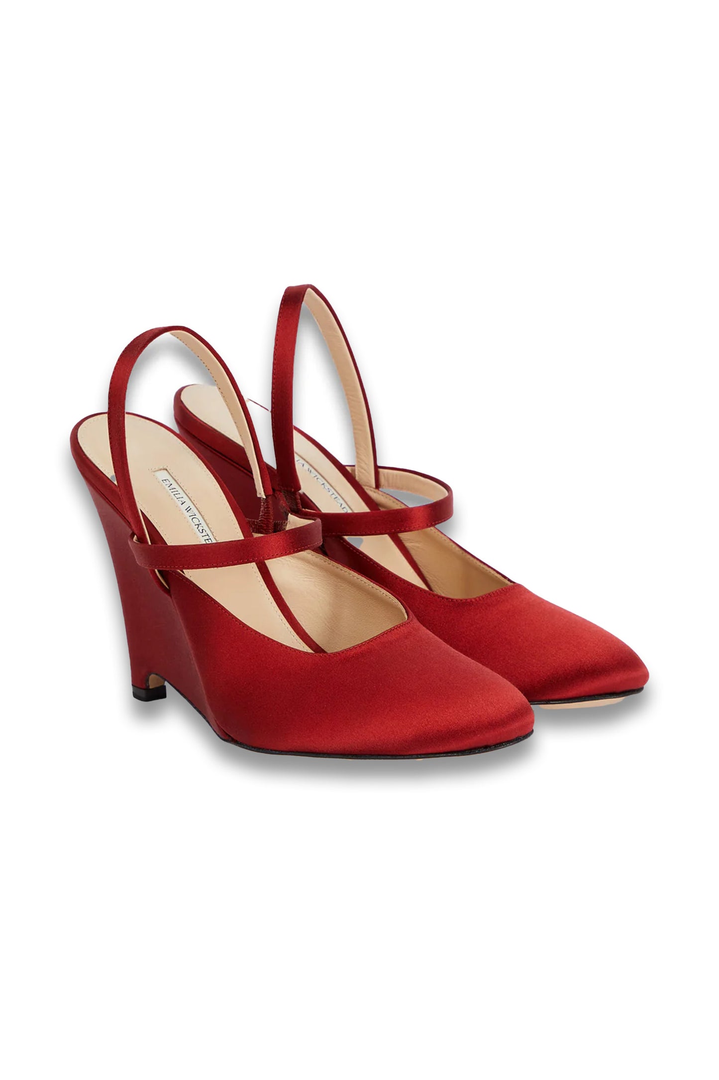 Aster satin wedge pumps