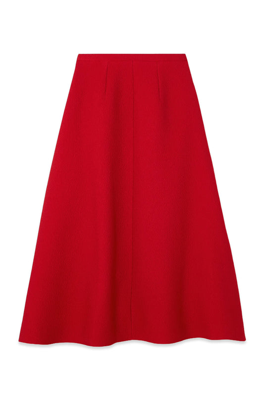 Hertha Pleated Cloqué Midi Skirt