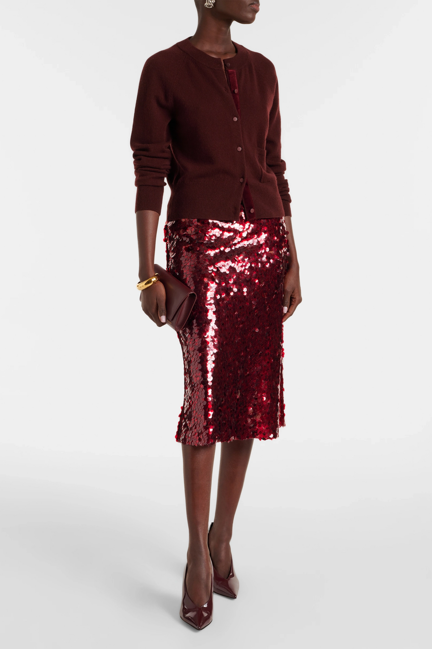 Lucite sequined midi skirt