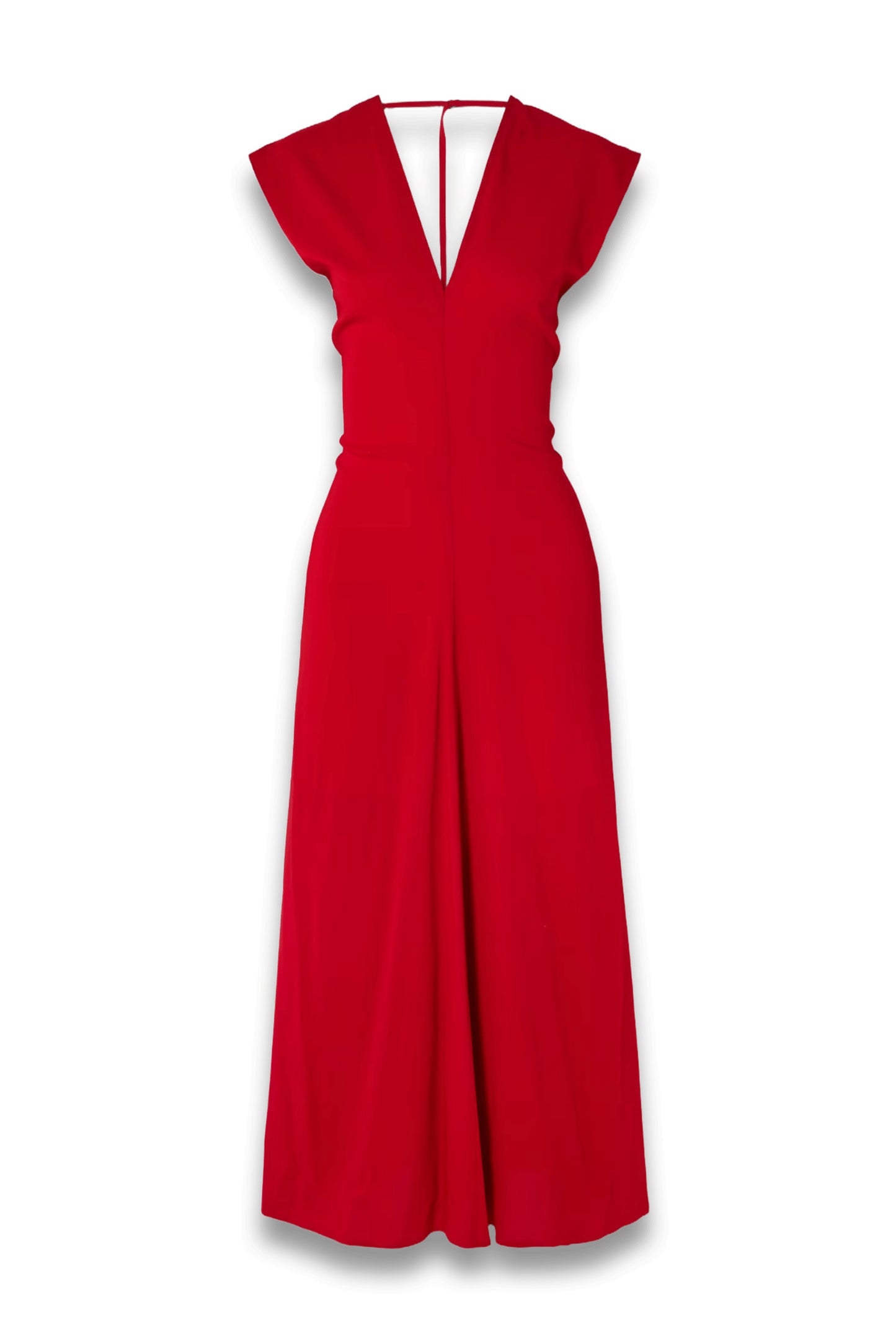 Plunge Draped Crepe Maxi Dress