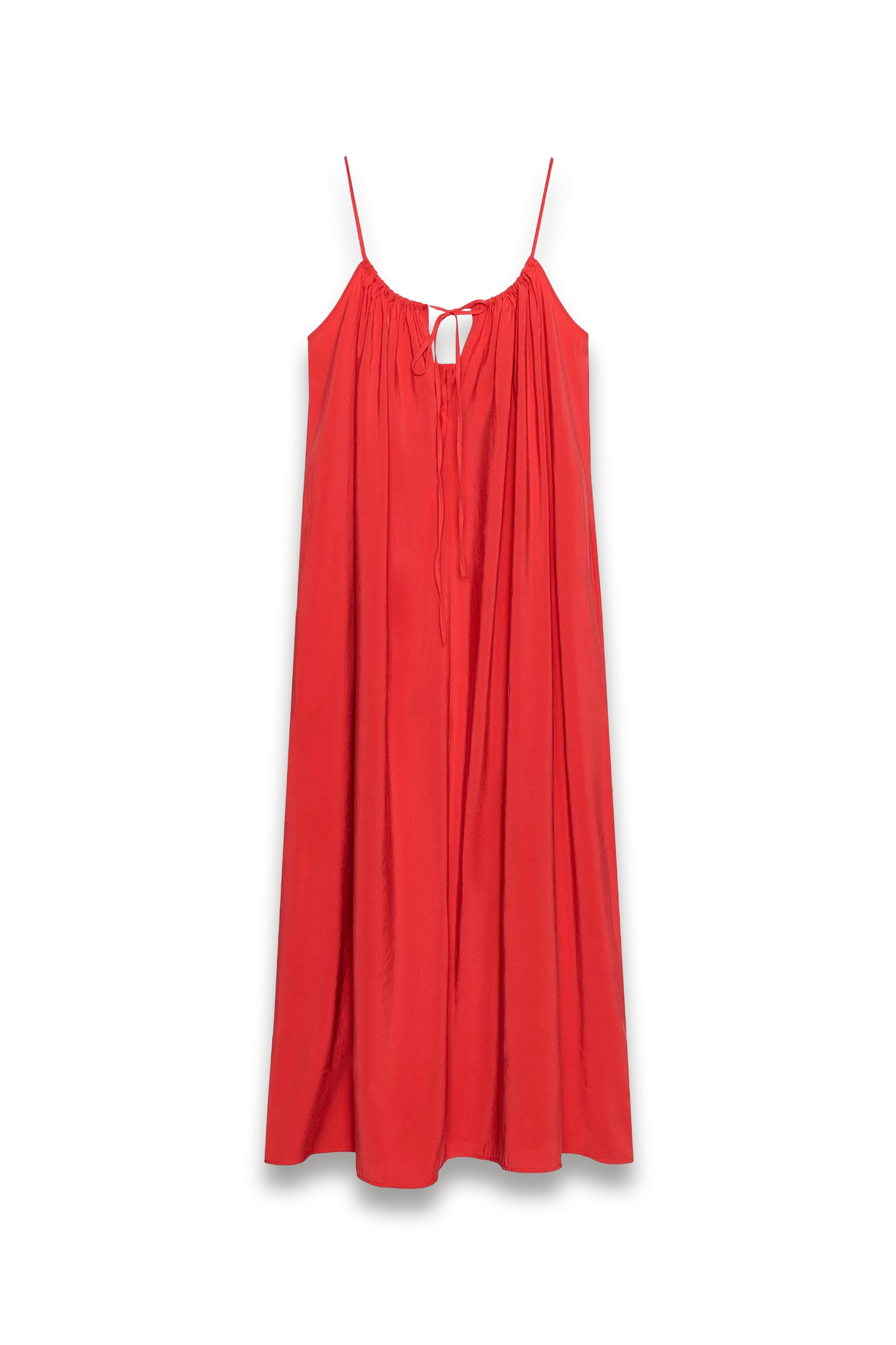 Flowing Midi Dress with Tie
