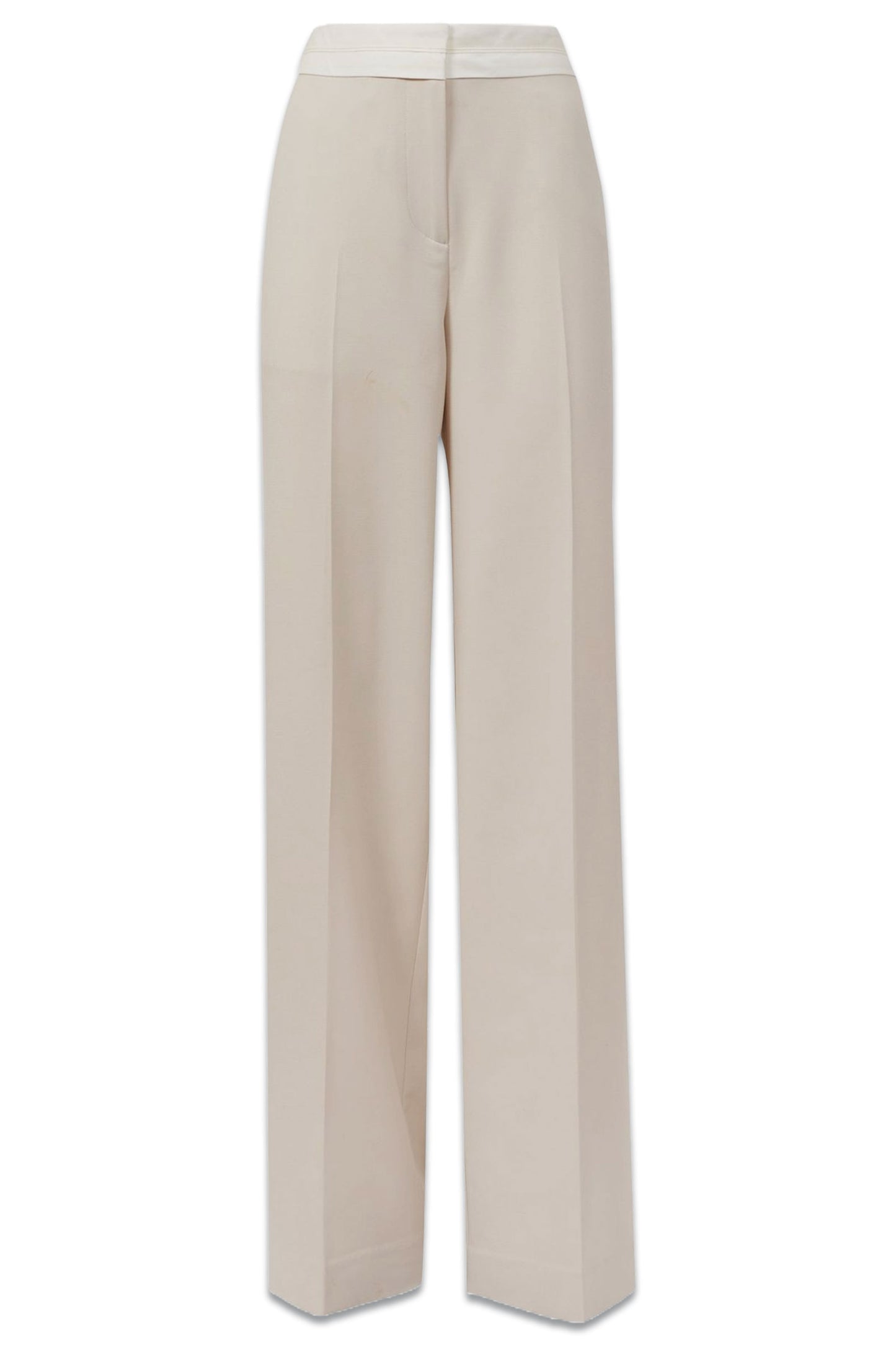 Maya Mid Rise Contrast Wide Leg Trousers