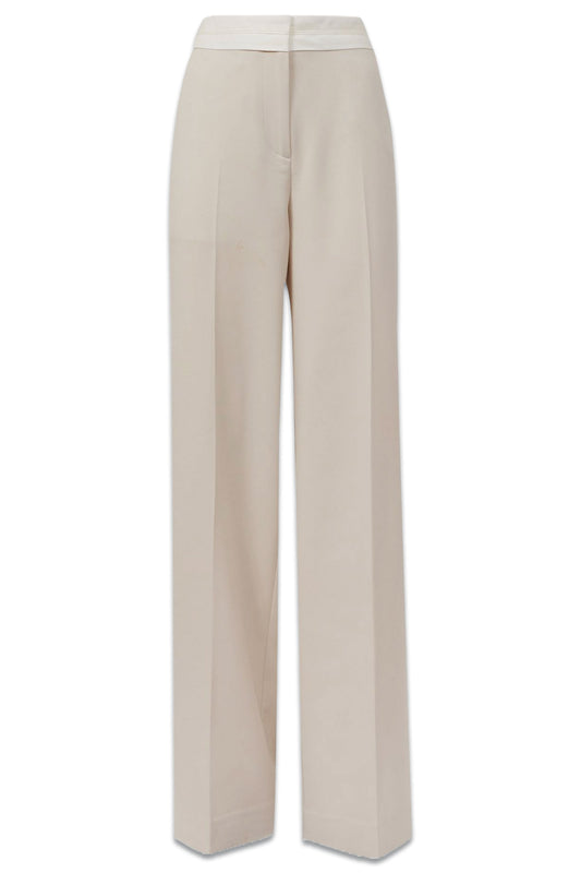 Maya Mid Rise Contrast Wide Leg Trousers