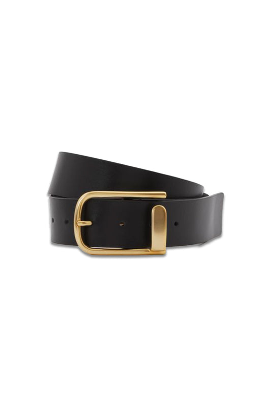 Iyla Black Leather Keeper Belt
