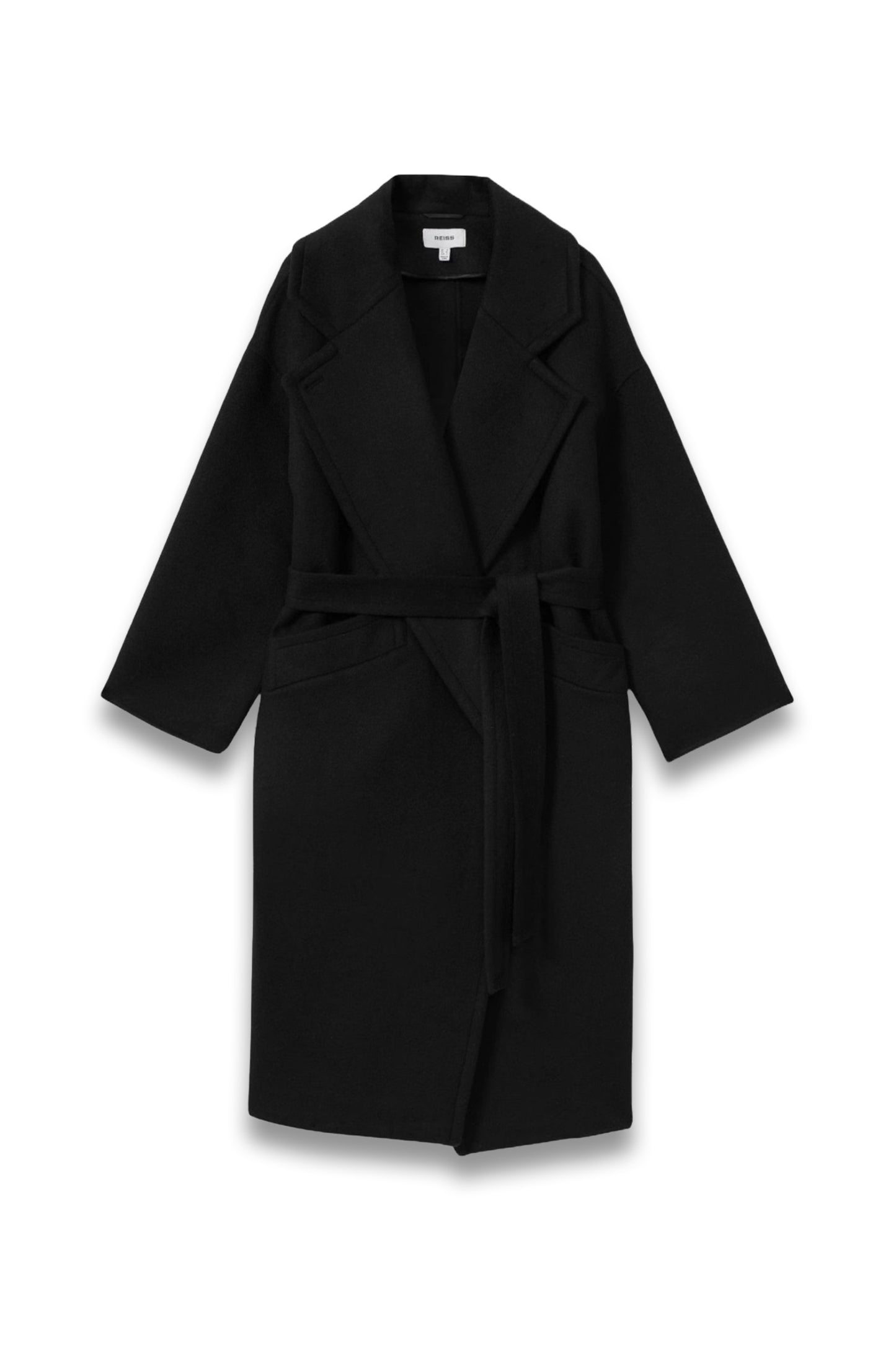 Bridget Wool-Blend Blindseam Coat in Black