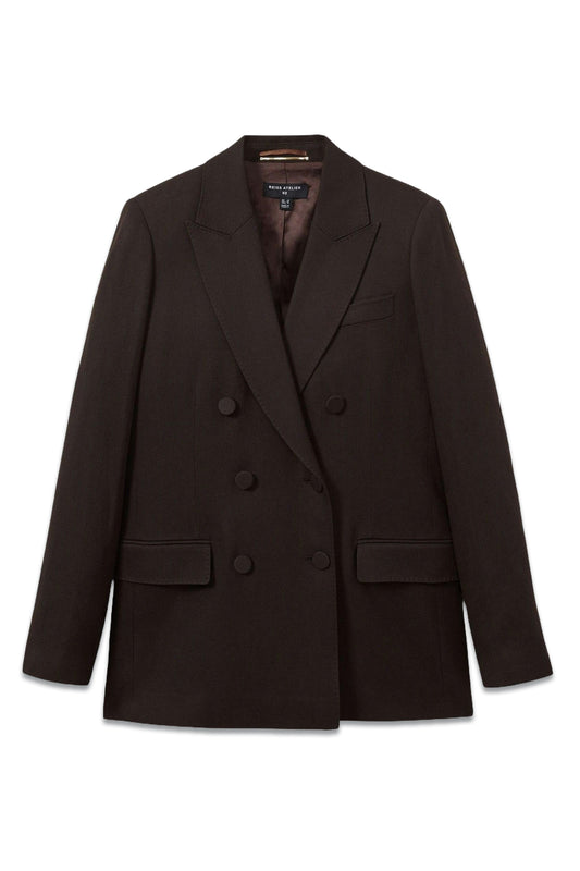 Lena Atelier Double-breasted Virgin Wool-blend Suit Jacket