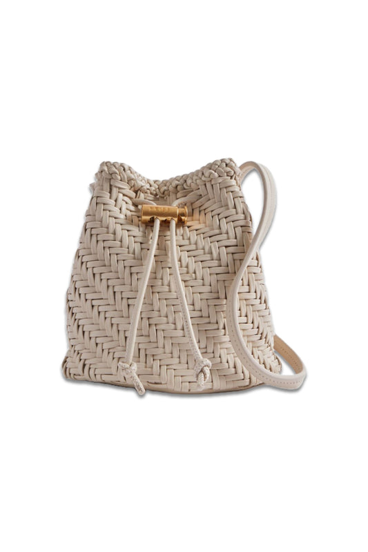Berti Woven Leather Bucket Bag