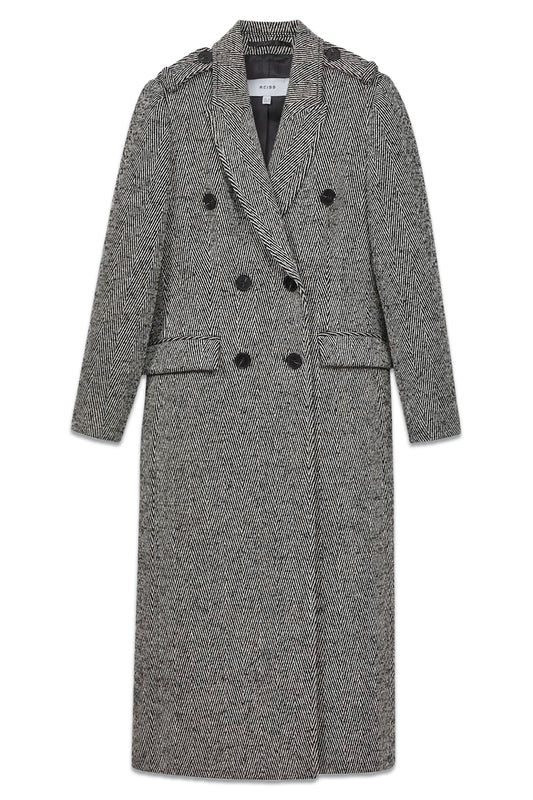 Jesse Wool Blend Herringbone Coat