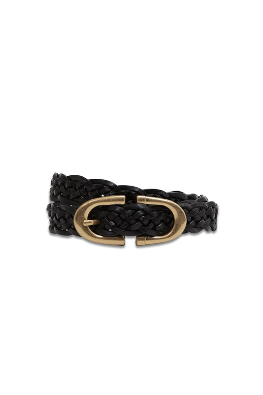 Woven Leather Horseshoe Belt
