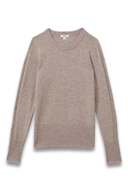 Annie Wool Blend Crew Neck Jumper with Cashmere in Neutral
