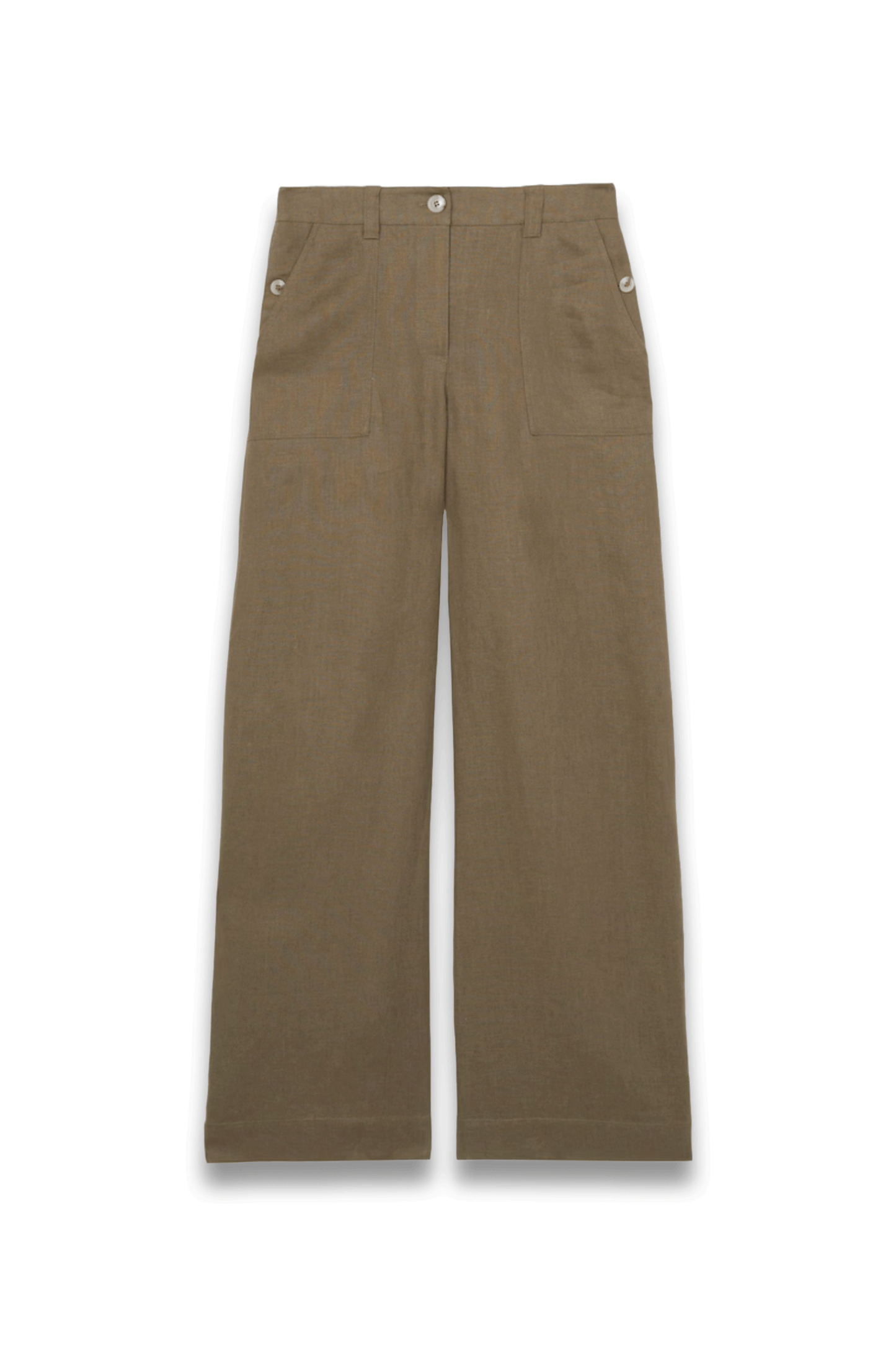 Ashby Linen Wide Leg Trousers in Khaki