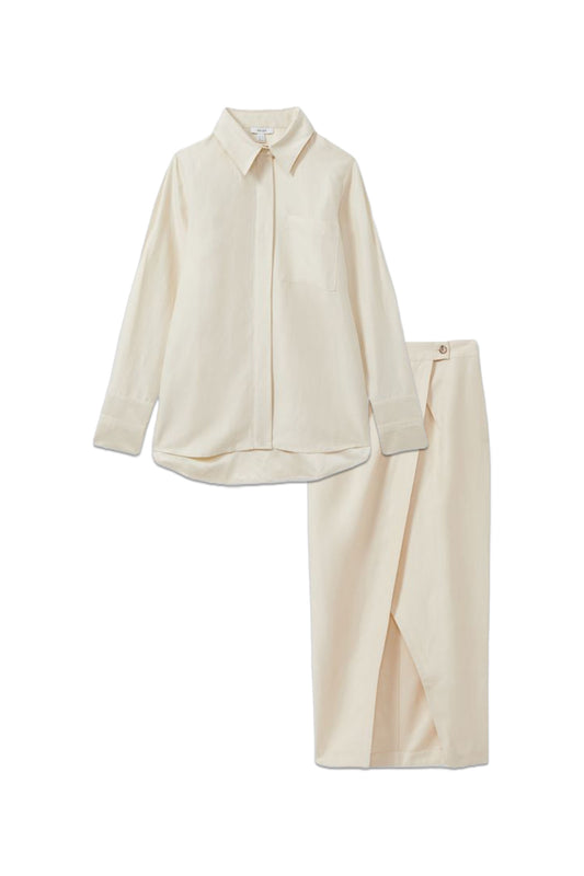 Caro Shirt & Midi Skirt With Linen