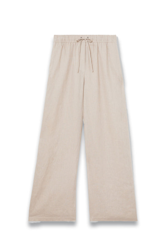 Willow Linen-Blend Wide-Leg Trousers In Neutral