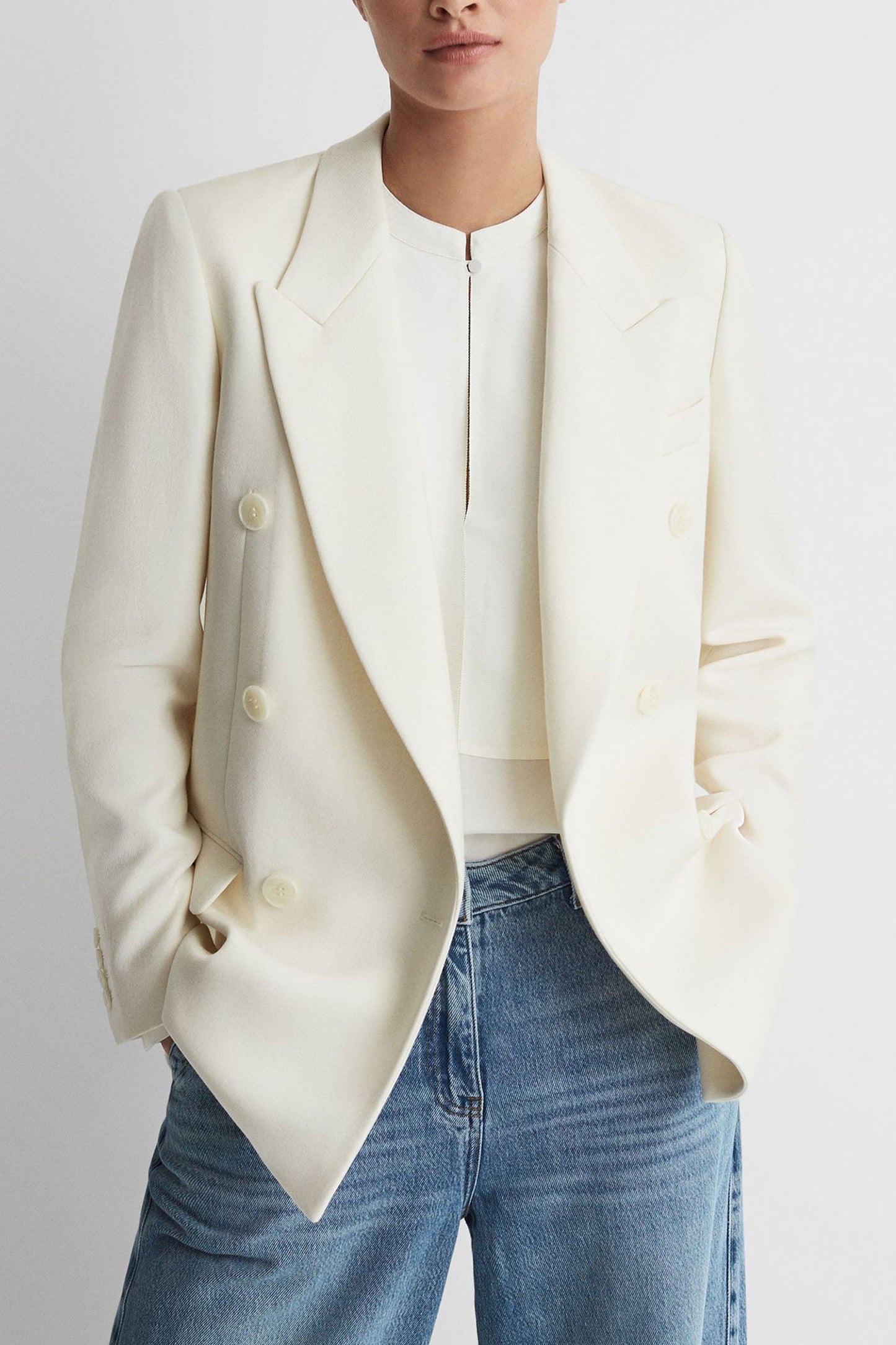 Mabel Modern Fit Wool Double Breasted Blazer