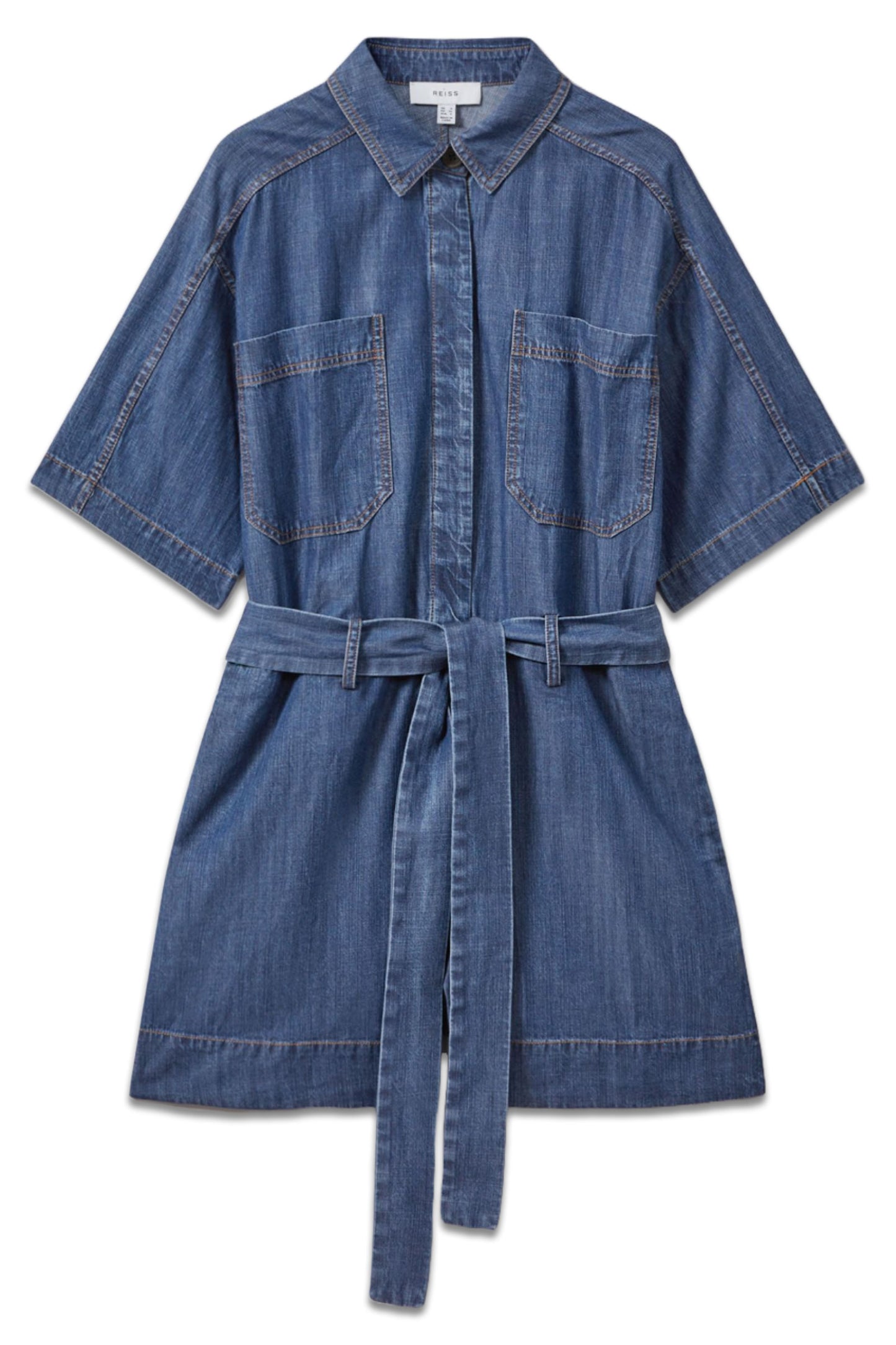 Seren Denim Belted Playsuit