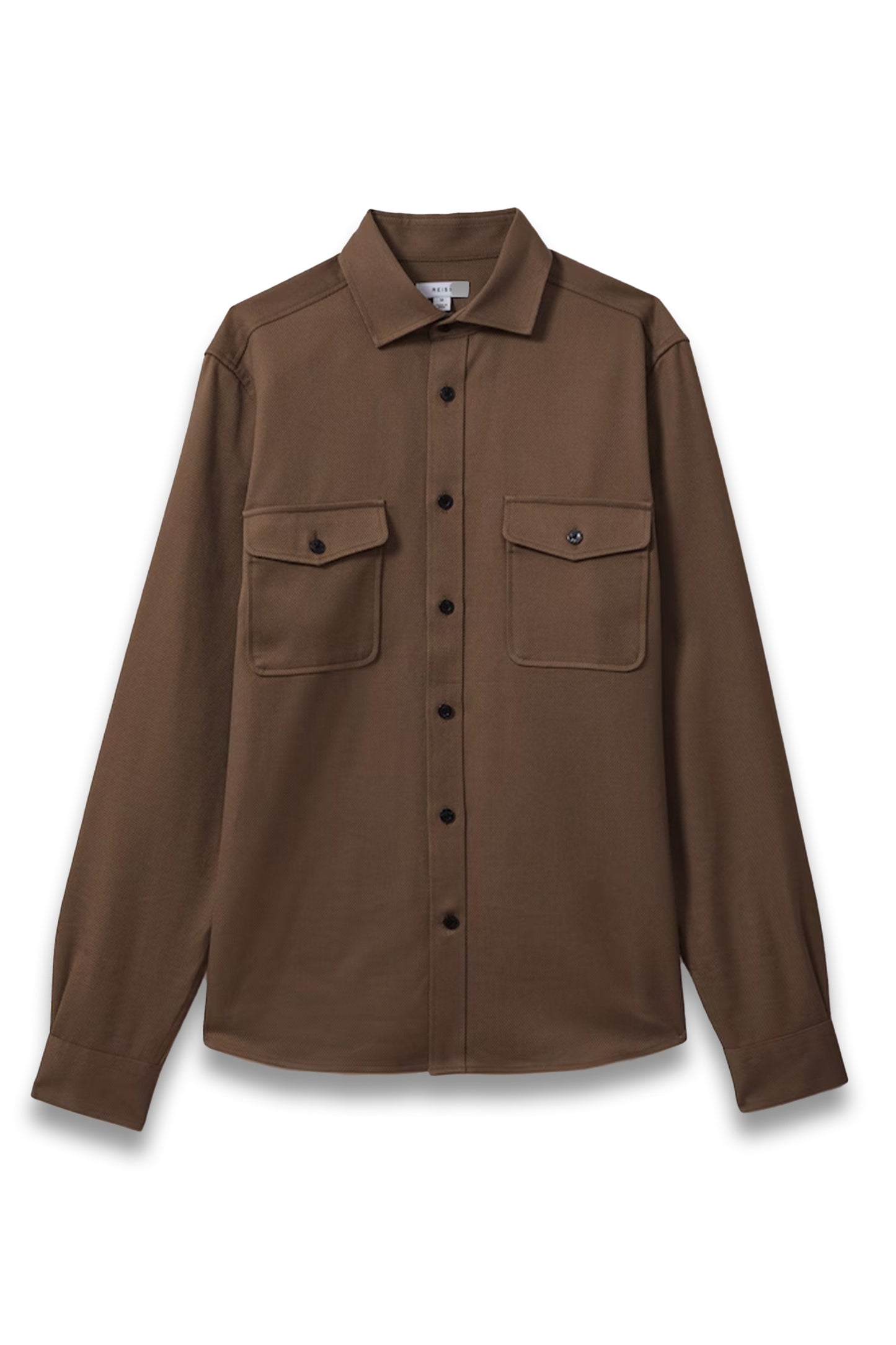 Cotton Canvas Overshirt in Tobacco Brown